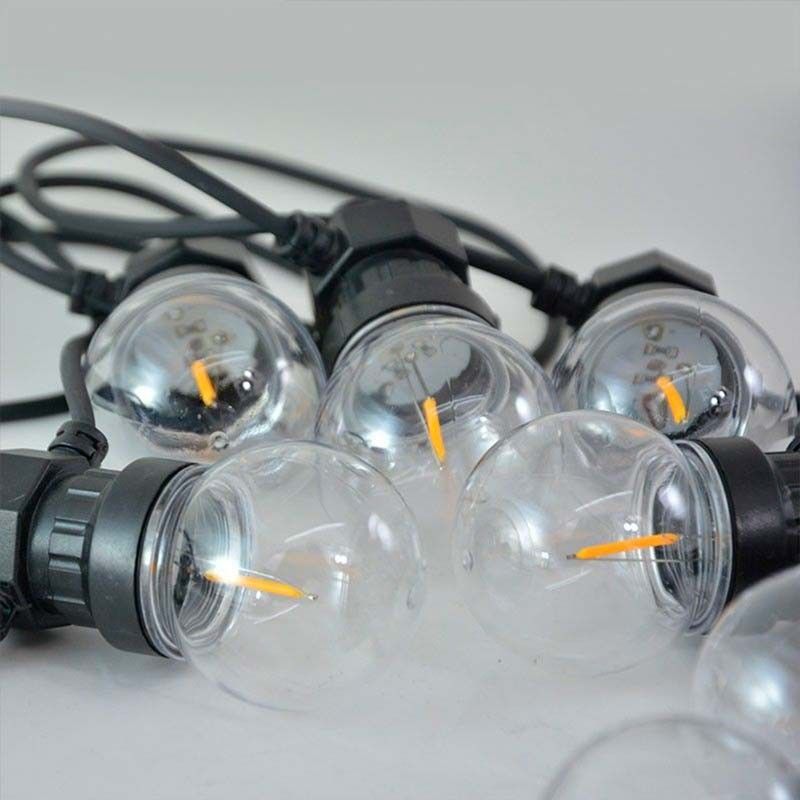 Guirlande Extérieure 10 Ampoules B22 Blanc Chaud 500 Lumens Pro